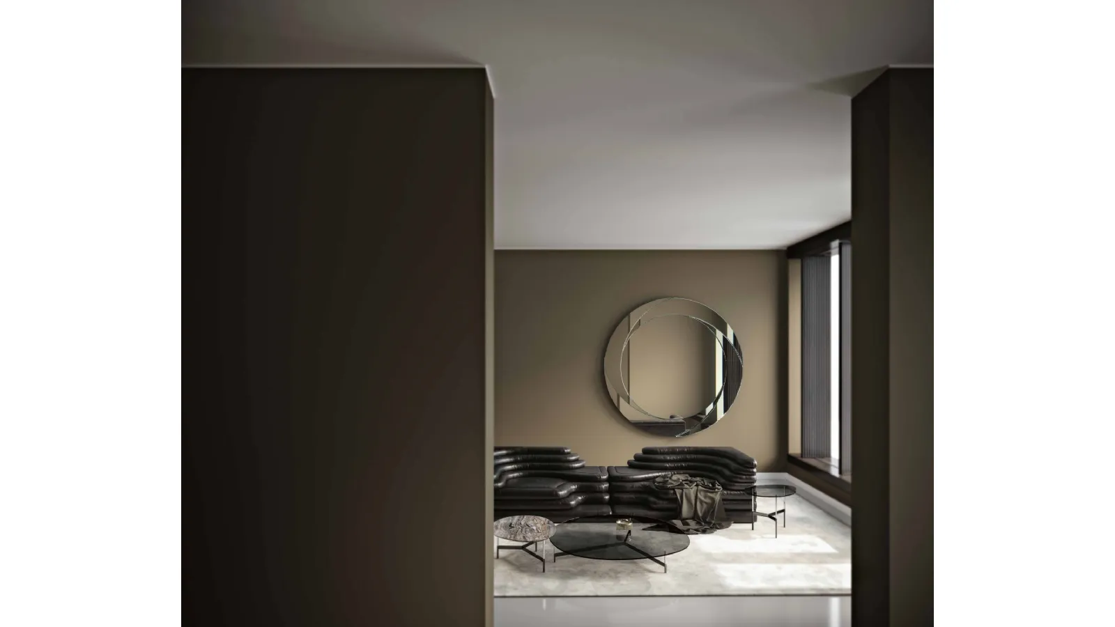 Whirl Mirror with frame made of four tilted mirrors by Tonelli