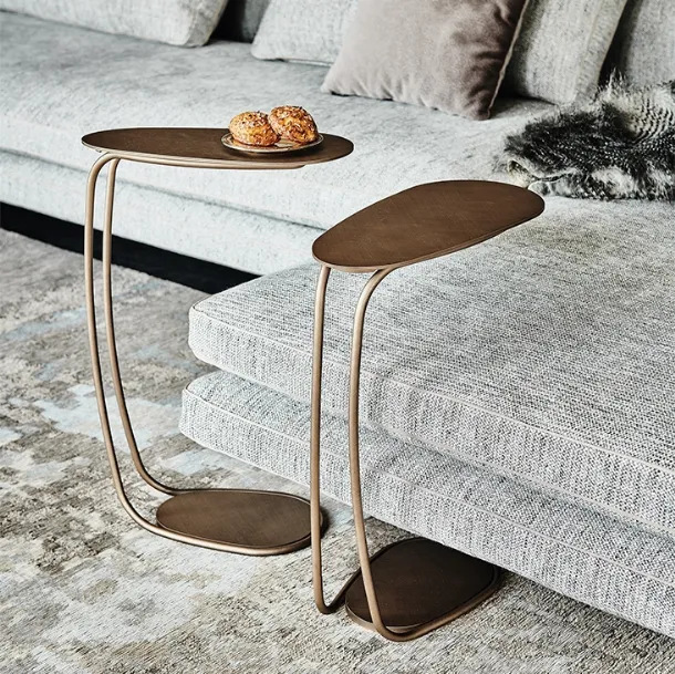 Coffee table with base and top in painted steel Yago by Cattelan Italia