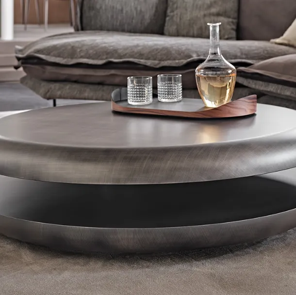 Brushed Grey Yo-Yo Brushed wood coffee table by Cattelan Italia