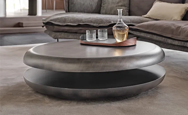 Brushed Grey Yo-Yo Brushed wood coffee table by Cattelan Italia