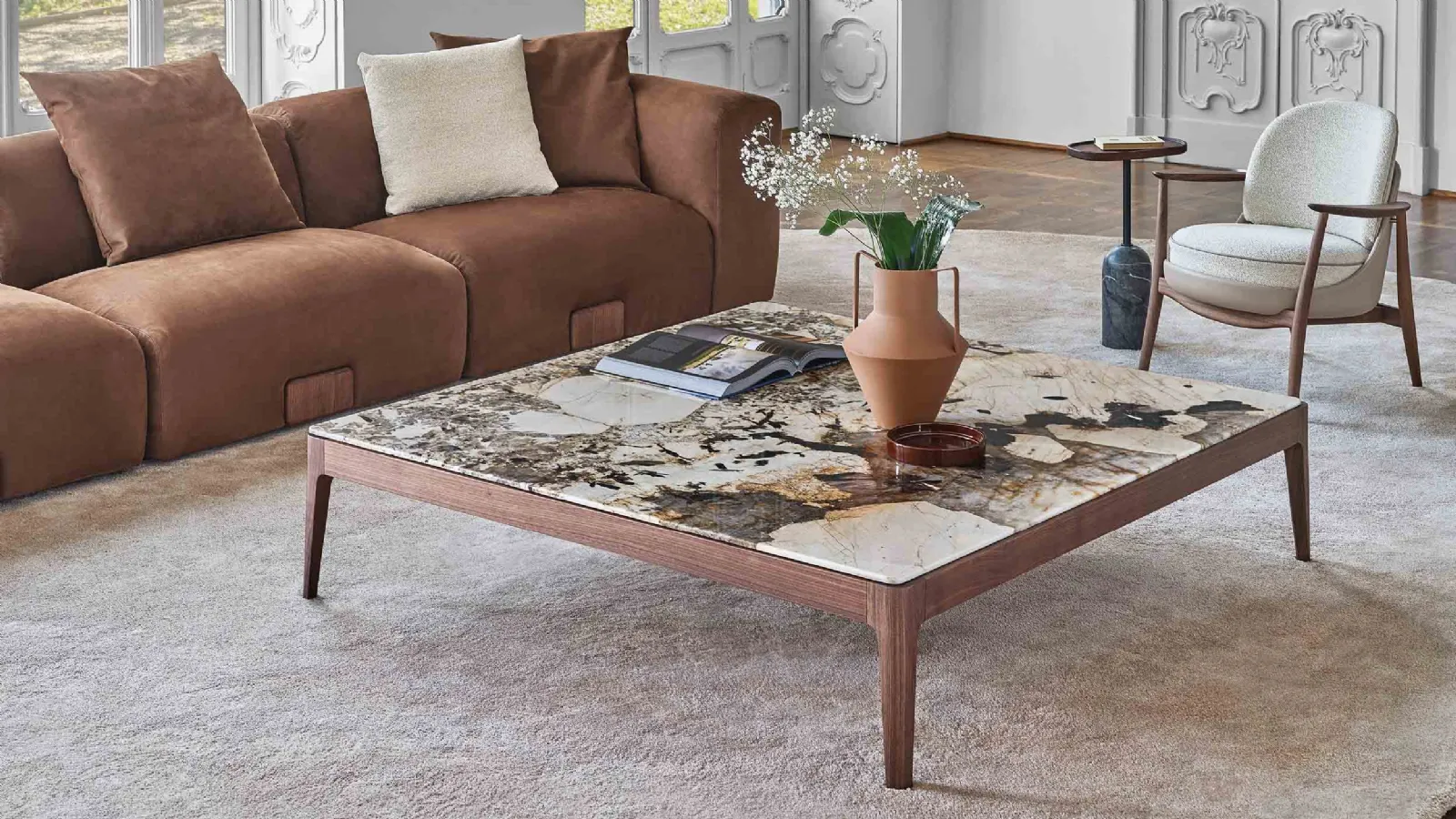 Ziggy 15 marble coffee table by Porada