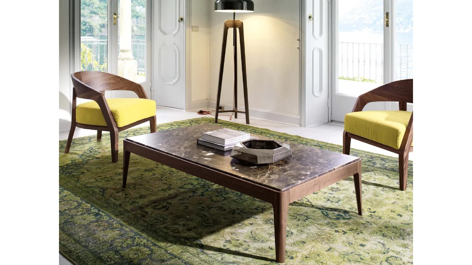Ziggy marble top side tables by Porada