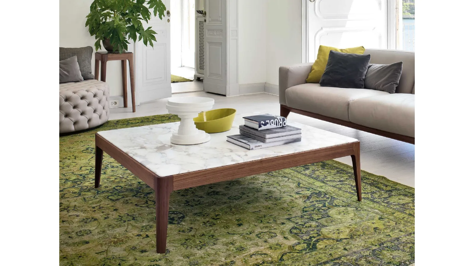 Ziggy marble top side tables by Porada