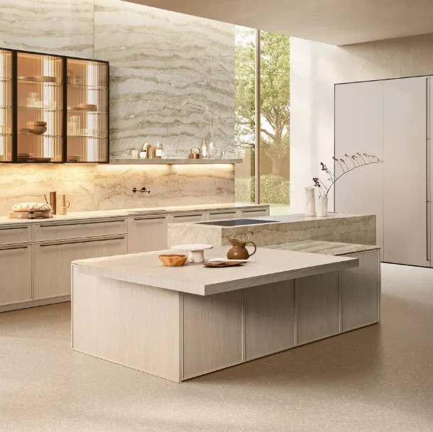 Design Kitchen with Antis Project 3 Island in Whitewashed and Sandblasted Oak by Euromobil