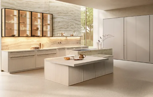 Design Kitchen with Antis Project 3 Island in Whitewashed and Sandblasted Oak by Euromobil