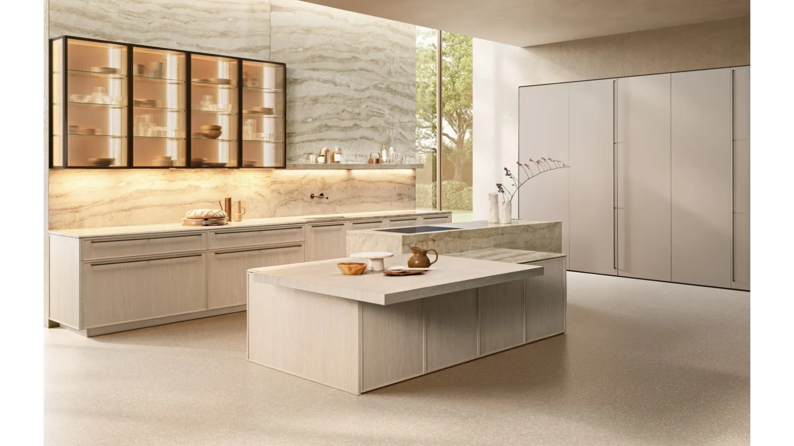Design Kitchen with Antis Project 3 Island in Whitewashed and Sandblasted Oak by Euromobil
