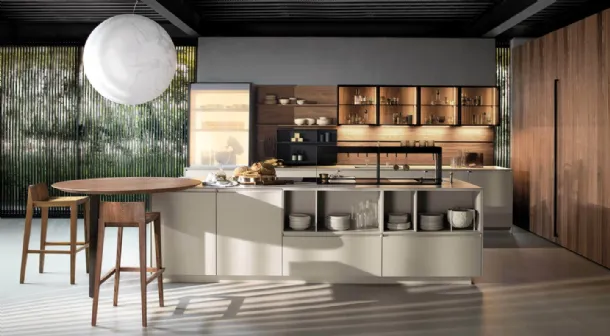 Design Kitchen with Antis Project 8 Island in Super Matt Fango Lacquer by Euromobil