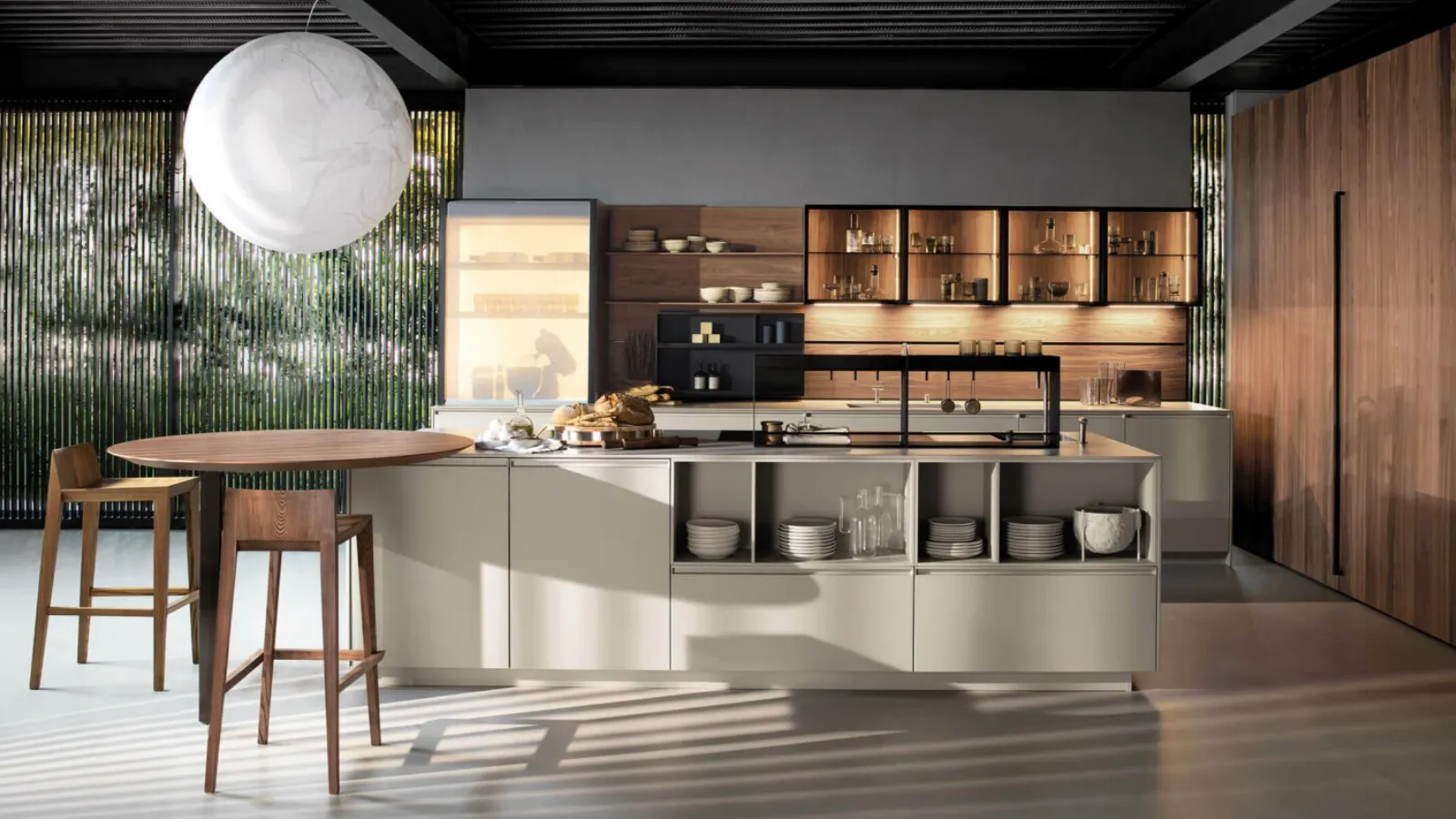 Design Kitchen with Antis Project 8 Island in Super Matt Fango Lacquer by Euromobil