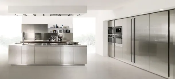 Design Kitchen with Free Steel stainless steel island by Euromobil