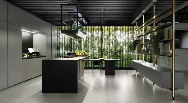 Design Kitchen with Lain Project 6 Island in Euromobil's Ottanio Lacquered Finish