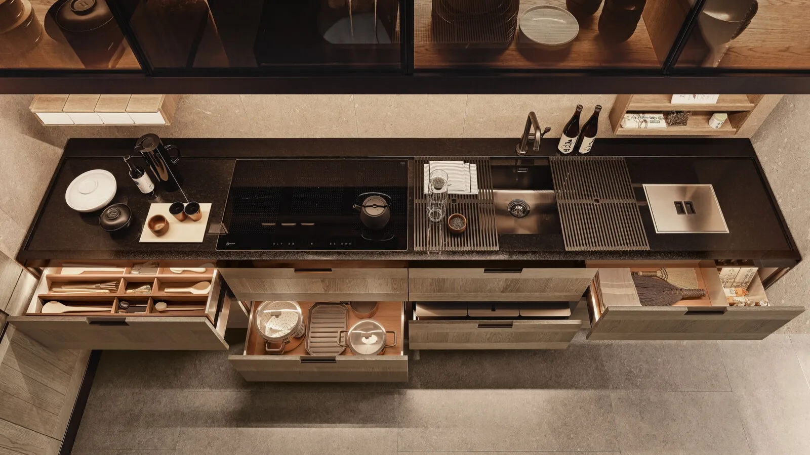 Design Kitchen in Wood and Steel with Principia and Convivium Peninsula by Arclinea