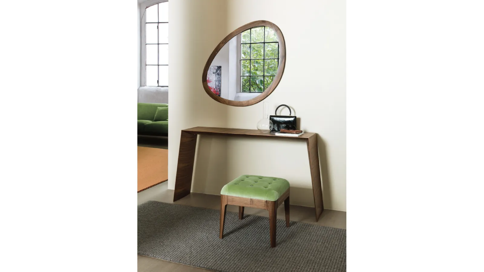 Asya walnut entryway cabinet by Porada