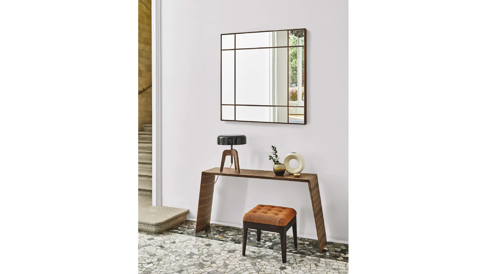 Asya entrance console in walnut by Porada