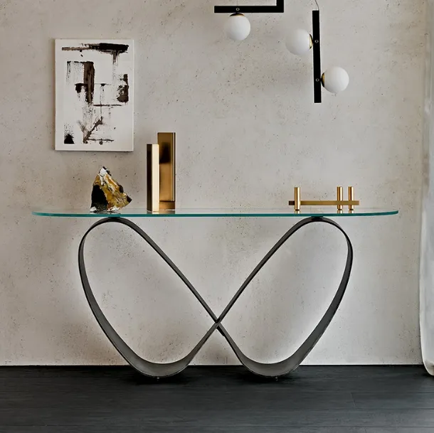Butterfly Console in glass and steel byterfly Console in glass and steel by Cattelan Italia