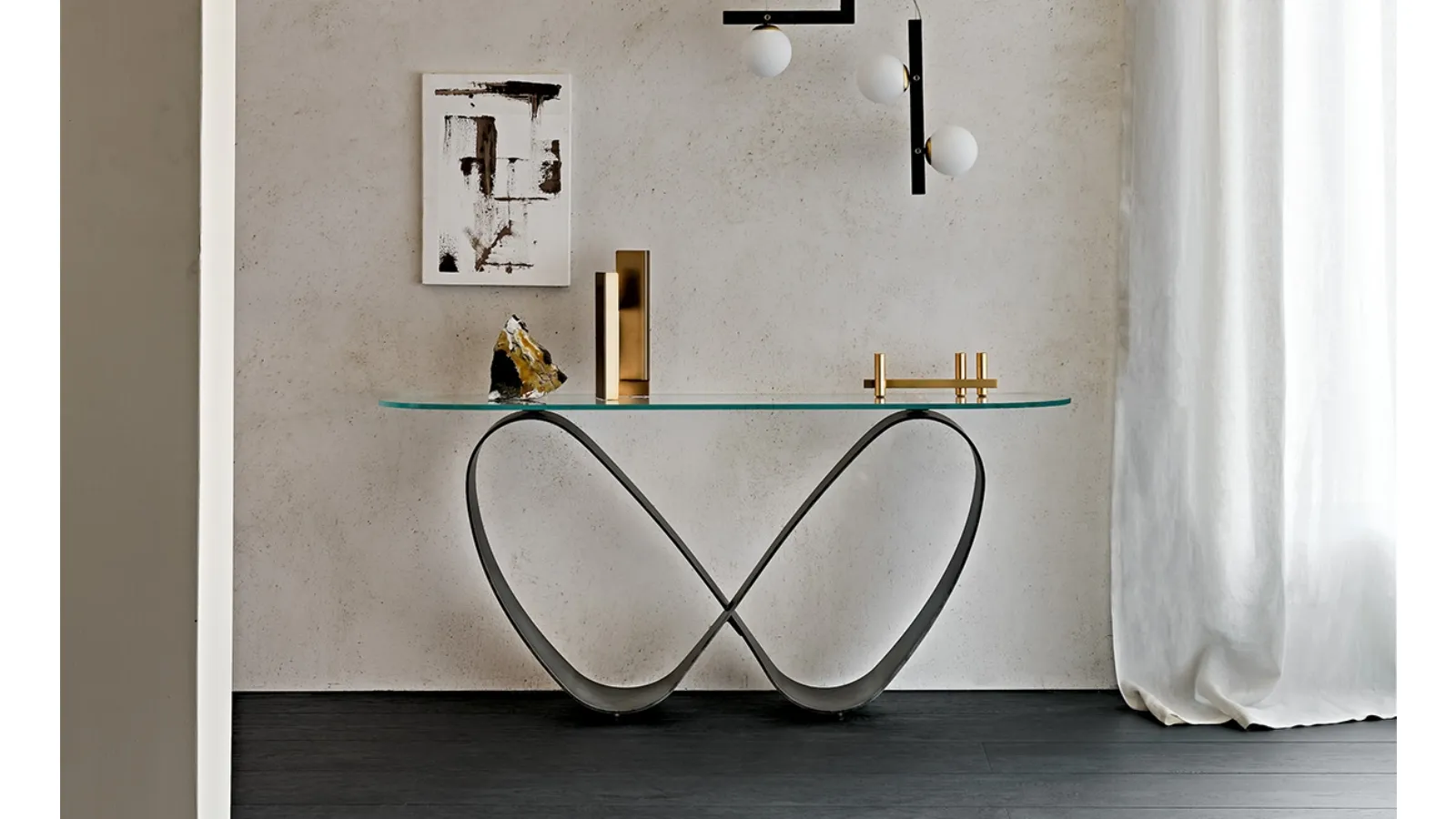 Butterfly Console in glass and steel byterfly Console in glass and steel by Cattelan Italia