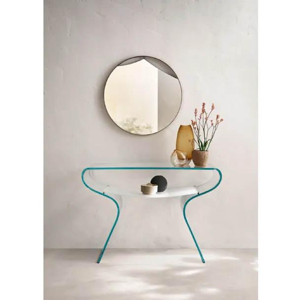 Entryway Console Charlotte in Curved Glass by Fiam