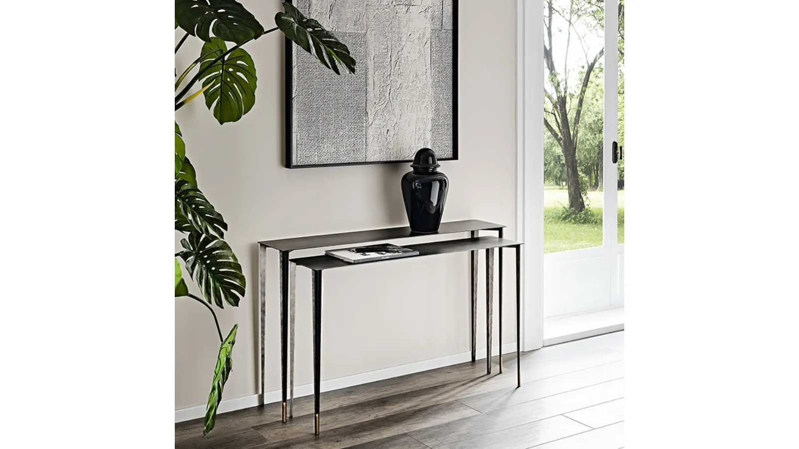 Etoile Console in brushed painted steel by Cattelan Italia