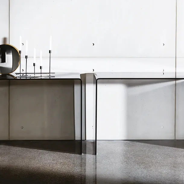 Hall Bridge Entryway Cabinet with Curved Glass by Sovet