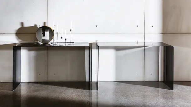Hall Bridge Entryway Cabinet with Curved Glass by Sovet