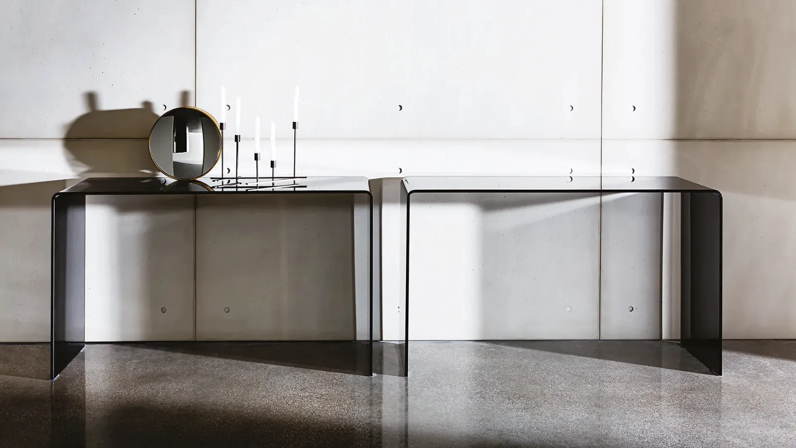 Hall Bridge Entryway Cabinet with Curved Glass by Sovet