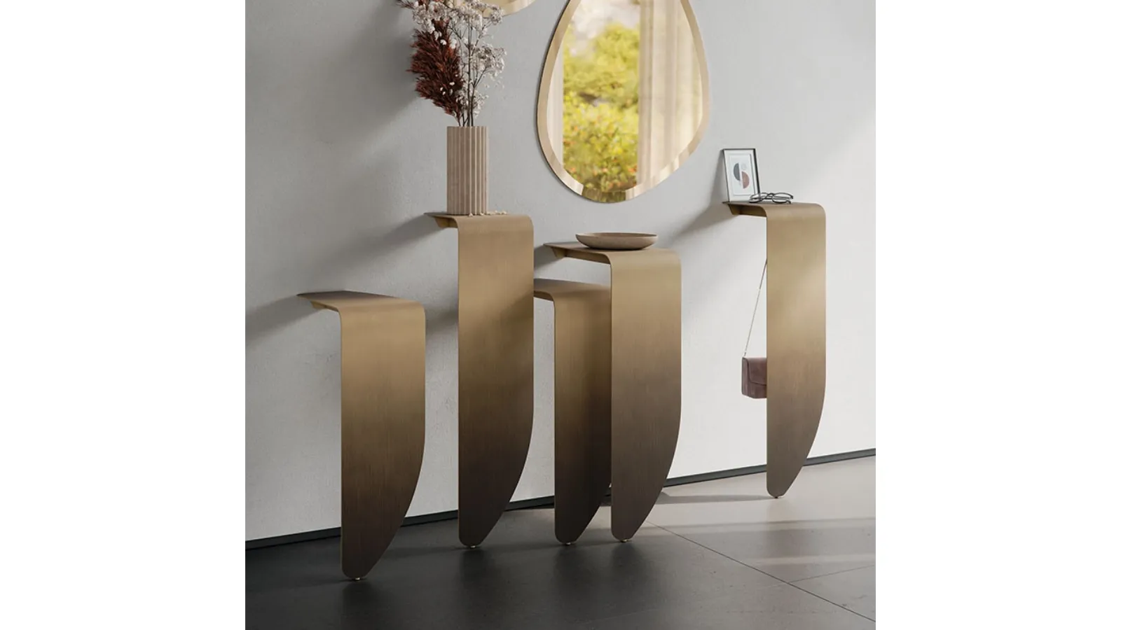 Peninsula metal console by Cattelan Italia