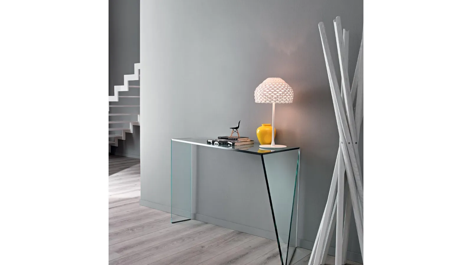 Penrose Glass Entryway Console by Tonelli