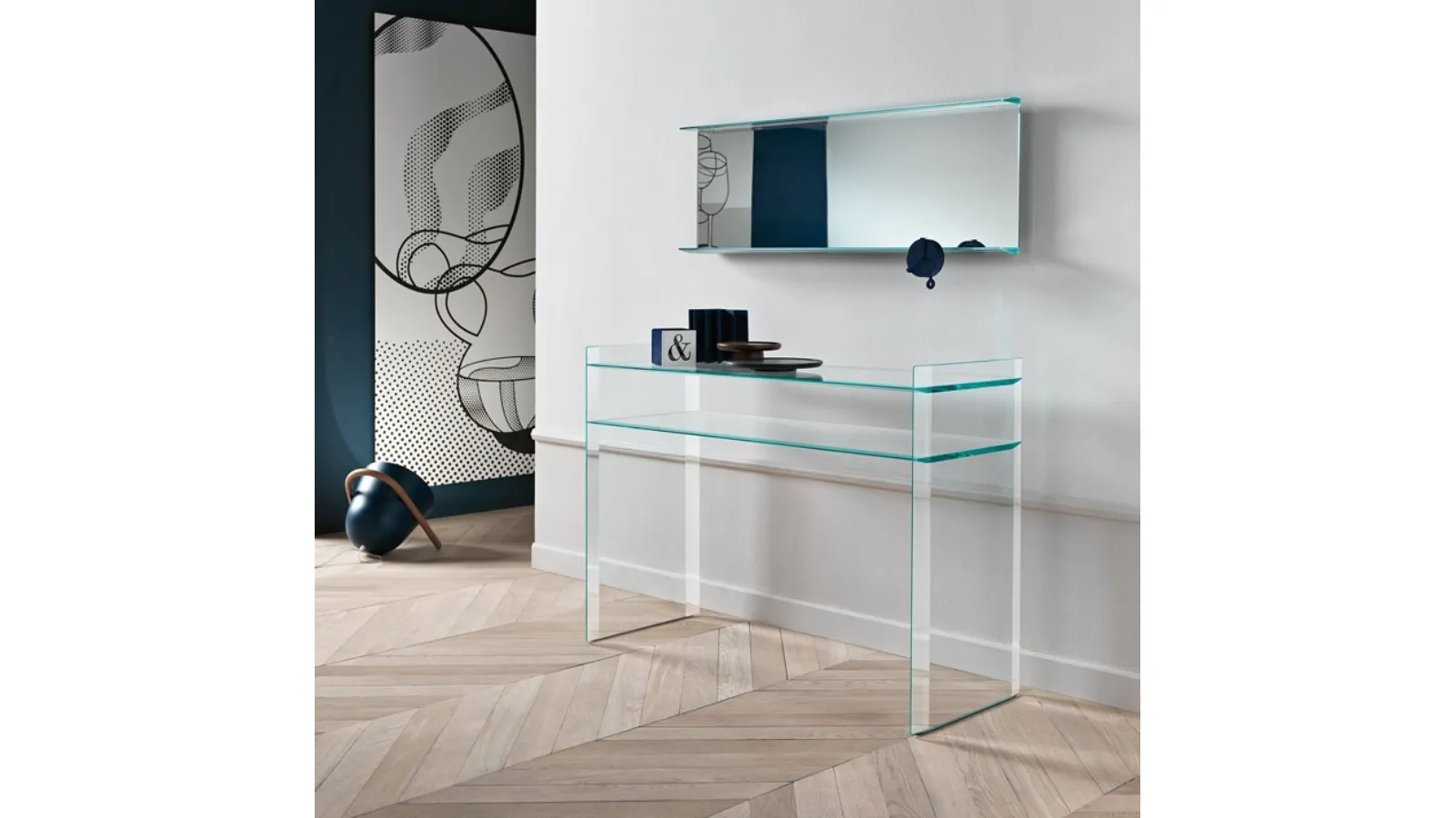 Quiller Glass Entryway Console by Tonelli