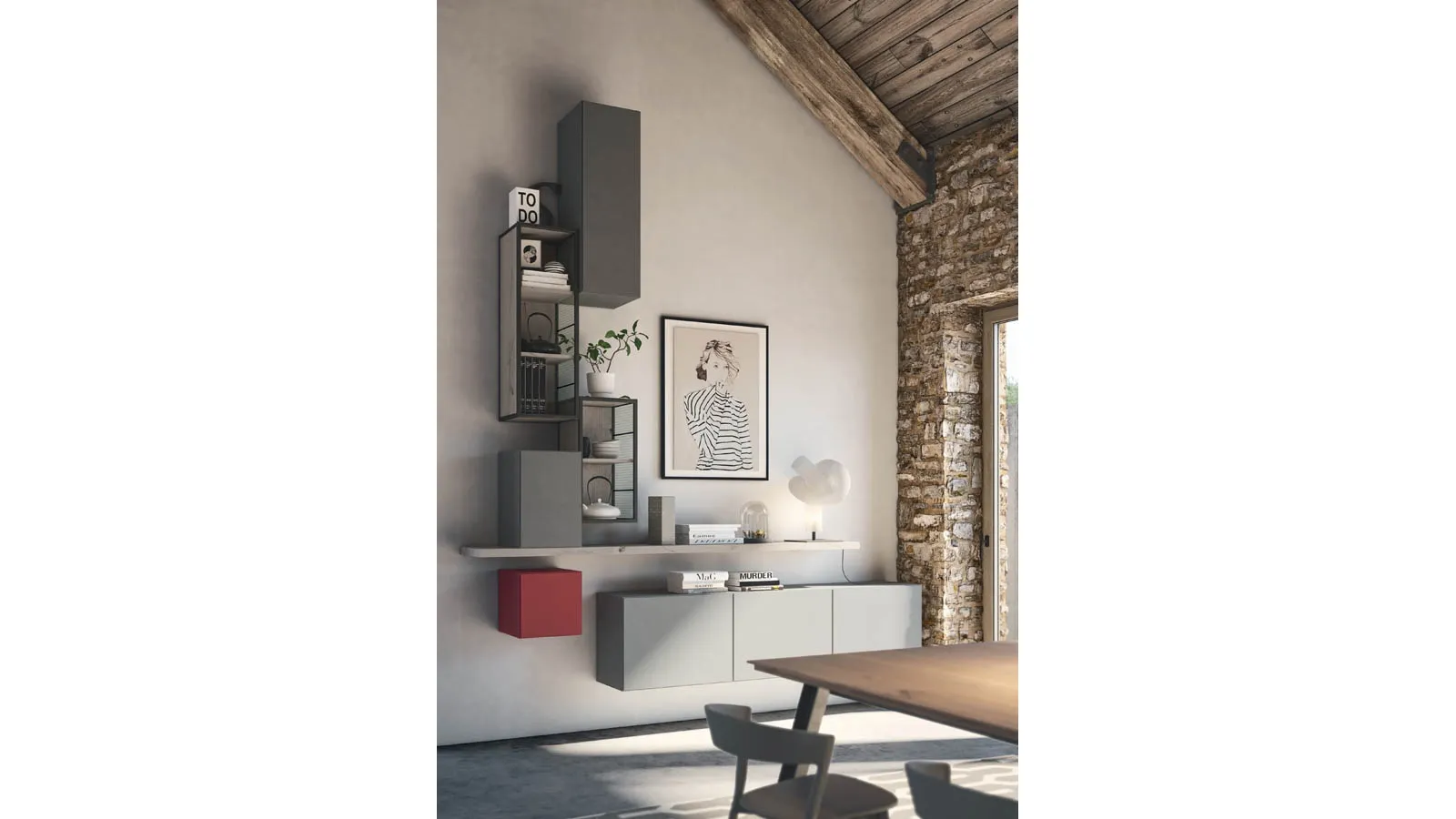 Rebel CF 159 Entryway Cabinet in Matte Lacquer by Fimar
