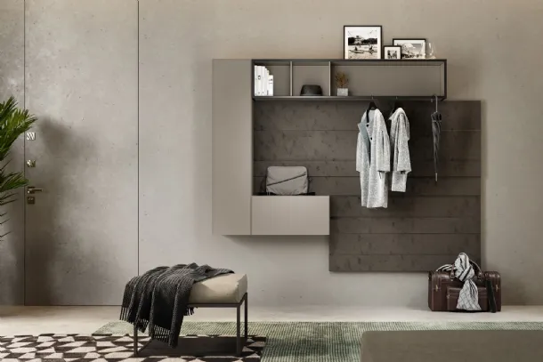 Rebel Living 08 entrance furniture in matte lacquer and Fimar wood
