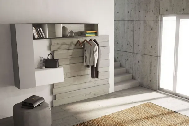 Rebel R 11 entrance cabinet in matte lacquer and oak by Fimar
