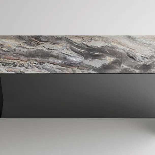 Entryway table in marble with glass structure Sestante Stone Console by Tonelli