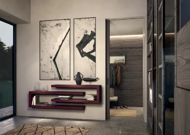 Side CF 018 Entrance Cabinet in Acquerello Prugna Lacquer by Fimar
