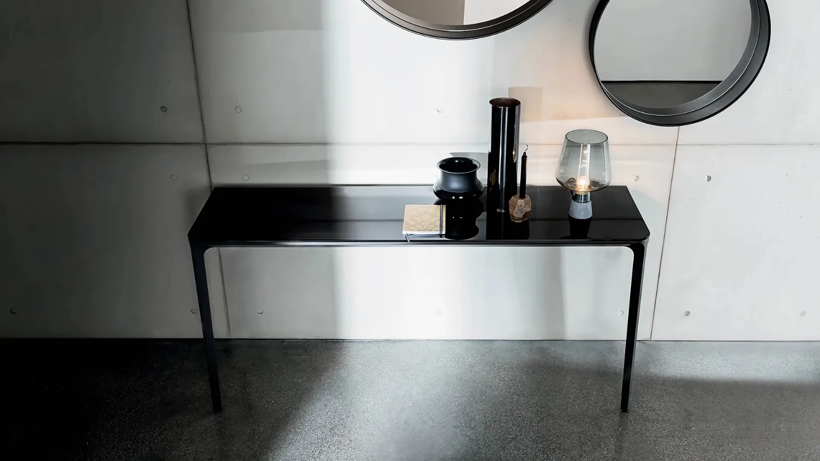Entryway cabinet with glass top Slim 2 Legs by Sovet