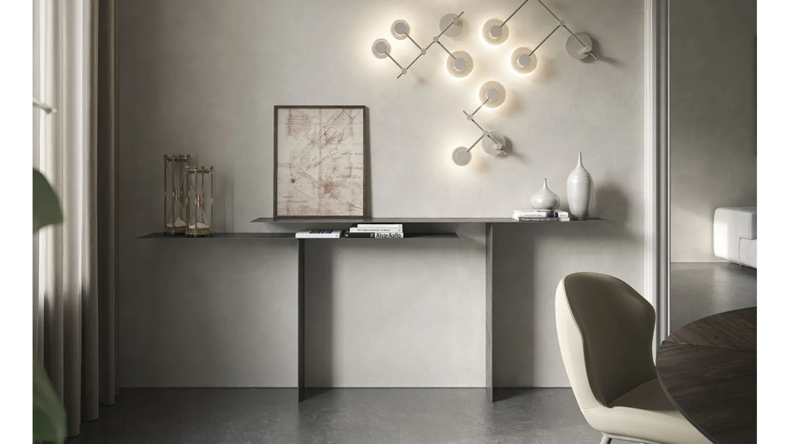 Design console in steel Tee by Cattelan Italia