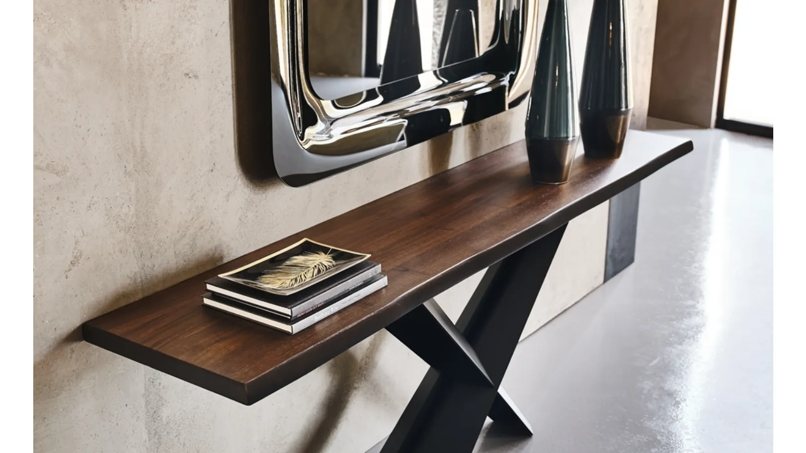 Console Terminal in wood and steel by Cattelan Italia
