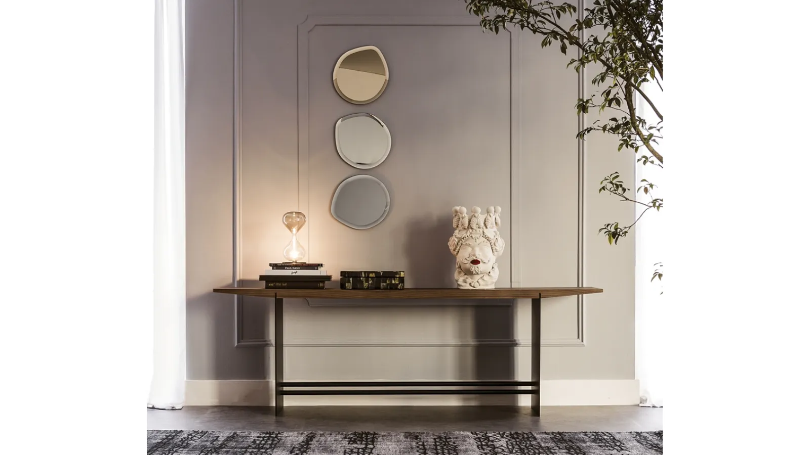 Trevi console in wood and steel by Cattelan Italia