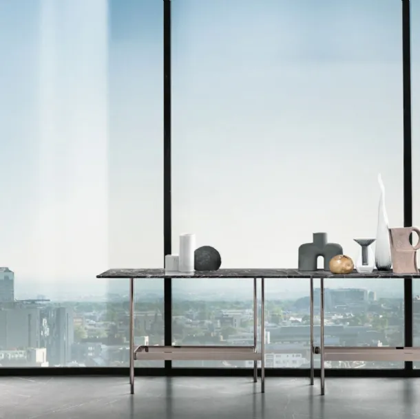Waves entrance console with Fiam marble top