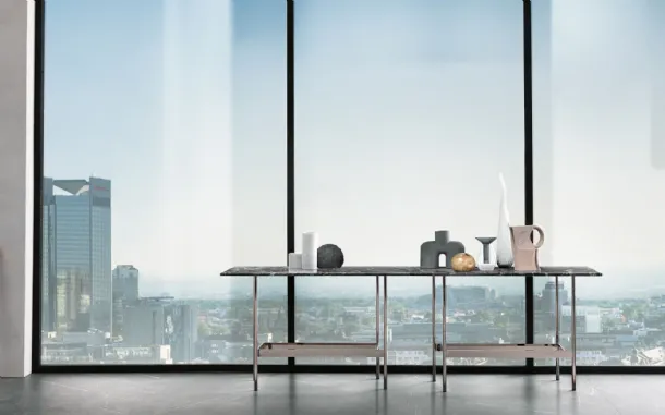 Waves entrance console with Fiam marble top