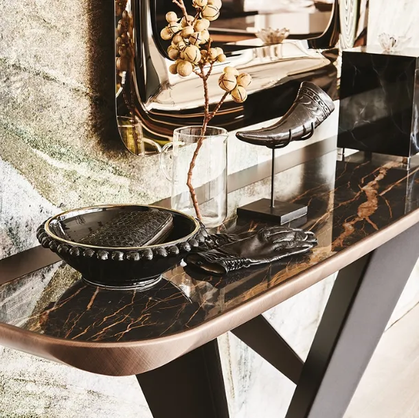 Westin Premium Marble Effect Ceramic Console Table by Cattelan Italia