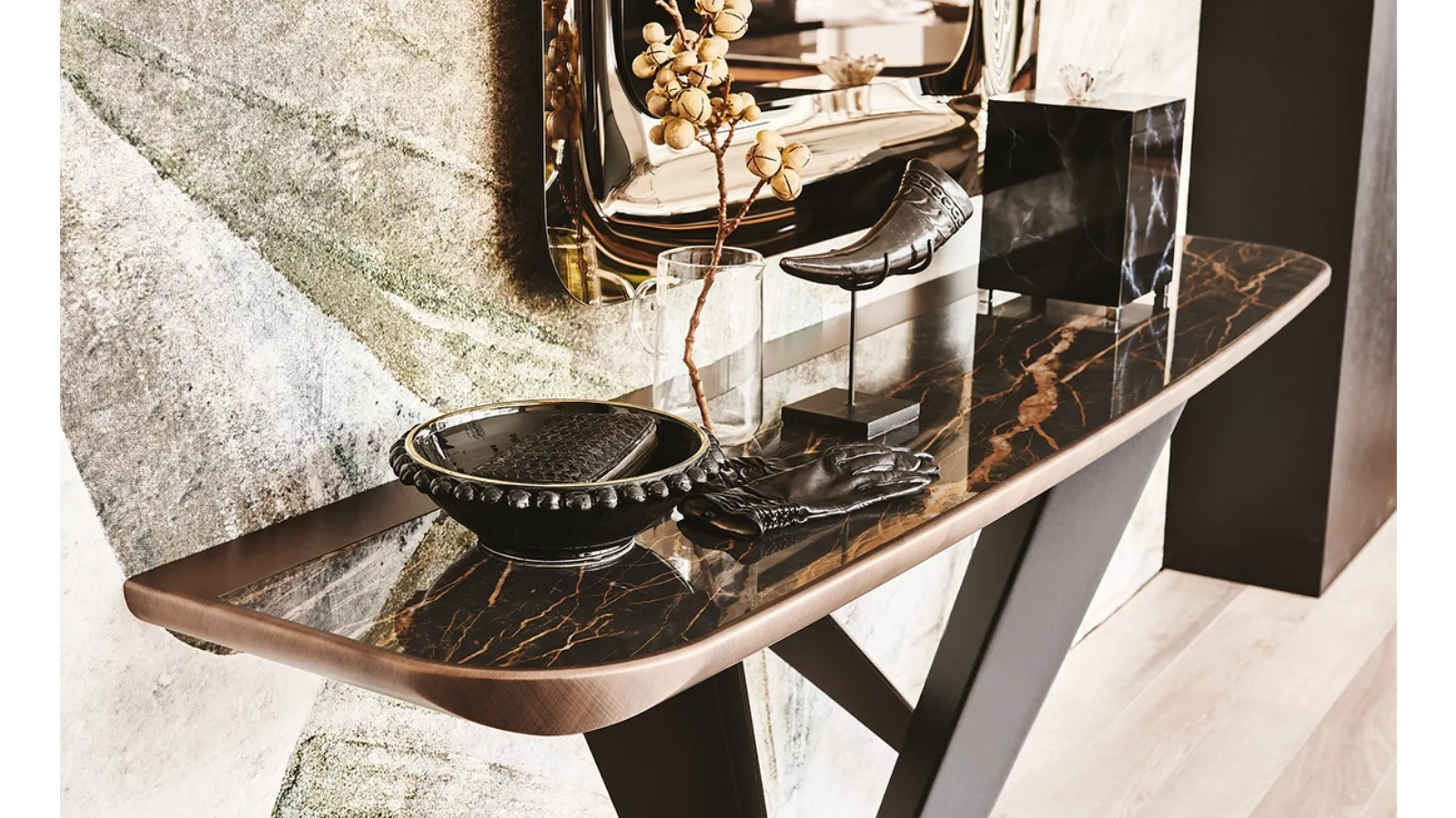 Westin Premium Marble Effect Ceramic Console Table by Cattelan Italia