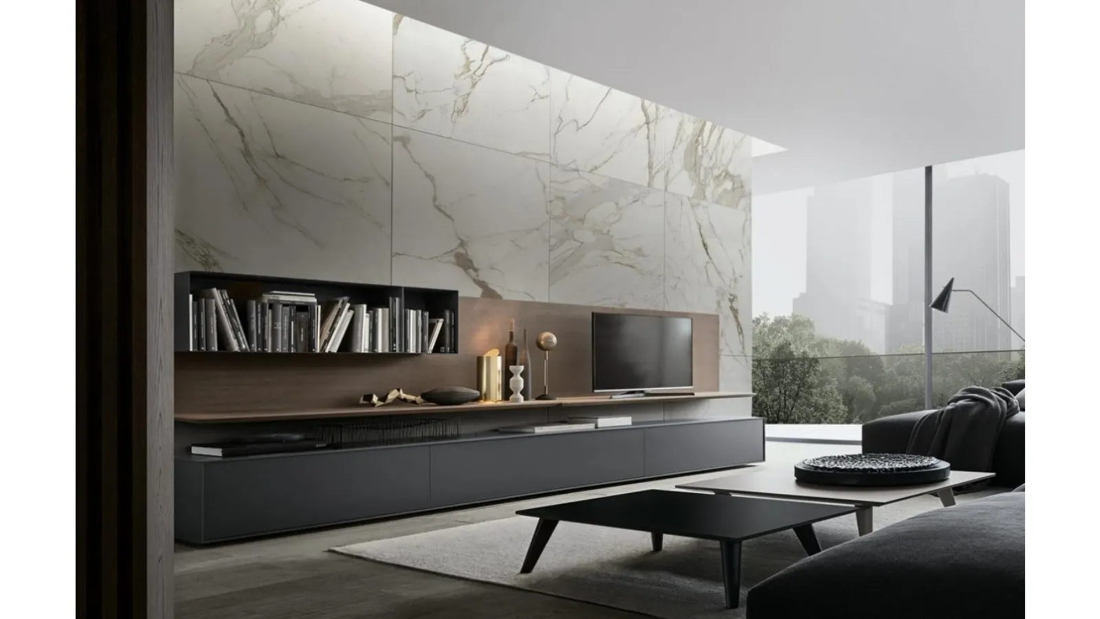 Frame Wall Unit Composition 02 in Matte Lacquer by Giellesse