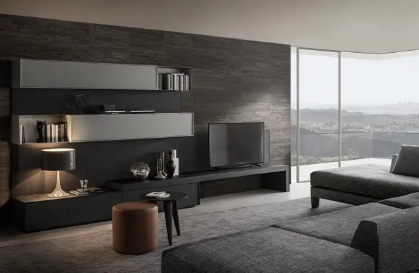 Frame Wall Unit Composition 05 in Matte Lacquer by Giellesse