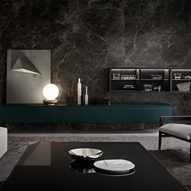 Suspended Wall Unit Frame Composition 07 in matte lacquer by Giellesse