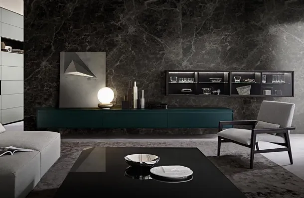 Suspended Wall Unit Frame Composition 07 in matte lacquer by Giellesse