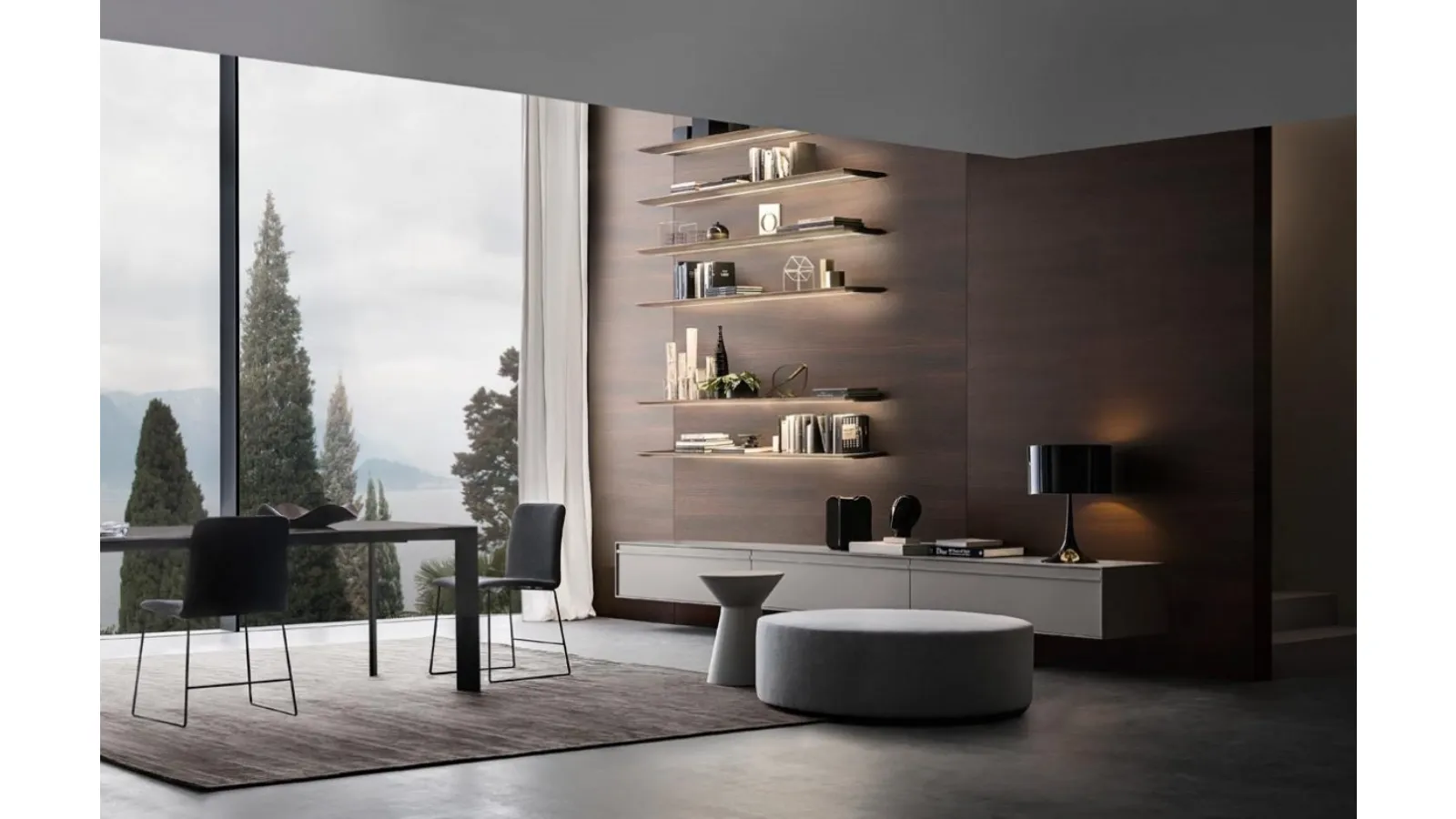 Frame Wall Unit Composition 08 in matte lacquer by Giellesse