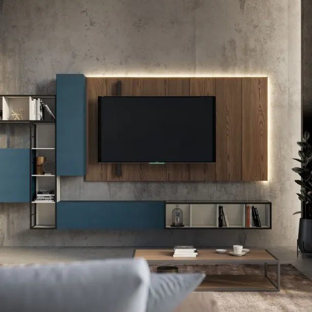 Rebel Living 06 Wall Unit in Matte Lacquer and Fimar Wood