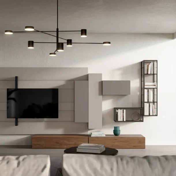 Rebel Living 07 Wall Unit in Matte Lacquer and Fimar Wood