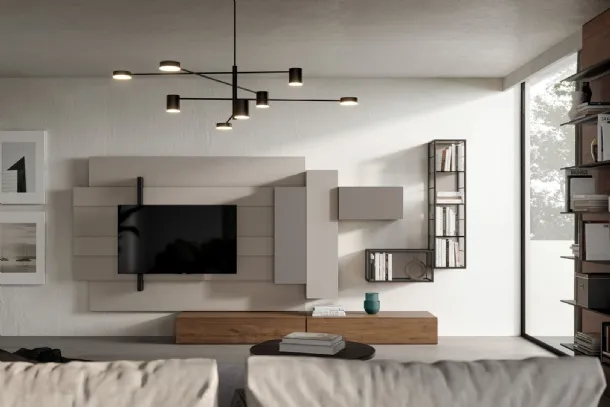 Rebel Living 07 Wall Unit in Matte Lacquer and Fimar Wood