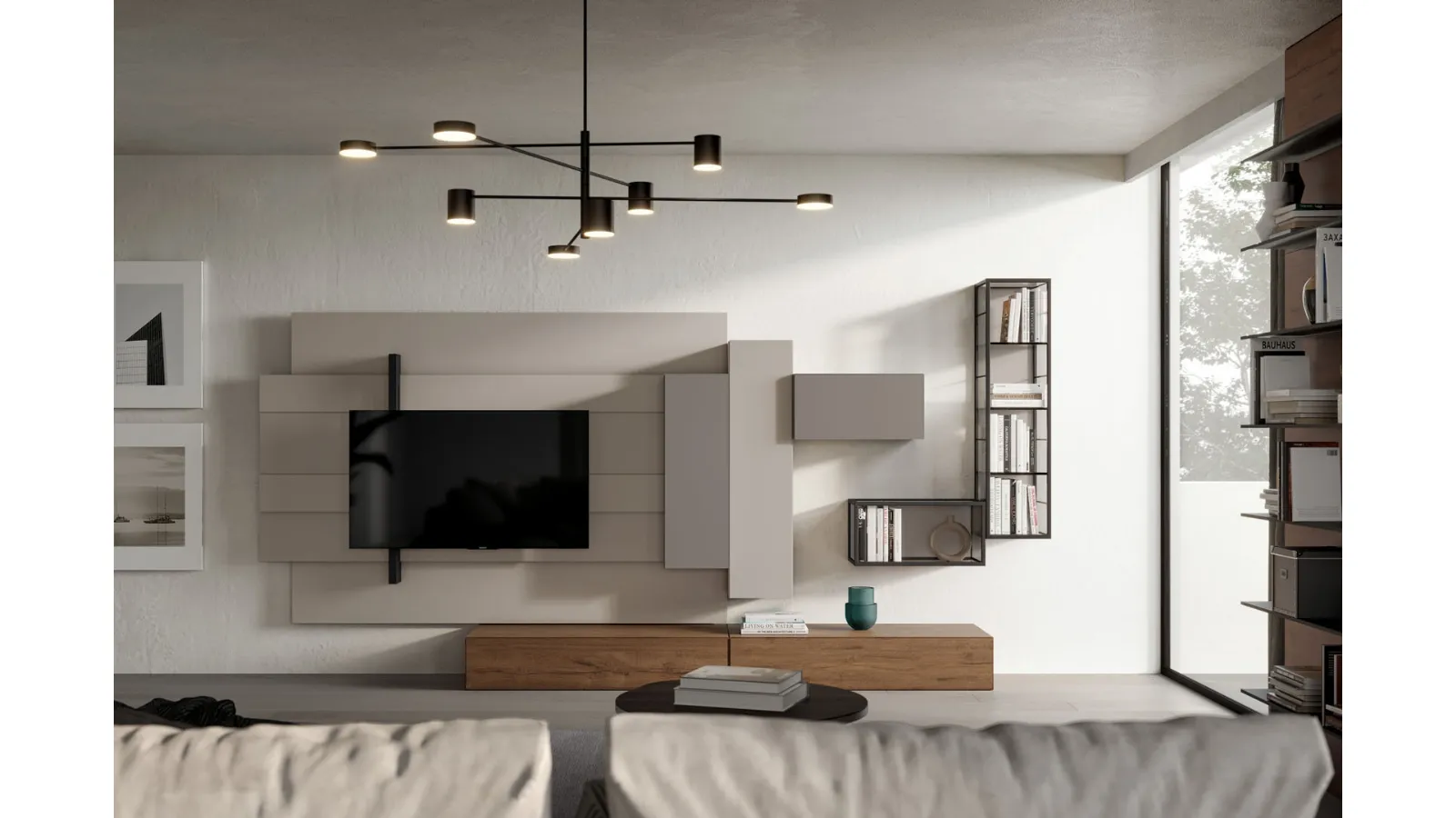 Rebel Living 07 Wall Unit in Matte Lacquer and Fimar Wood