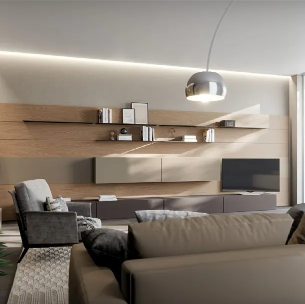 Rebel Living 09 Wall Unit in Matte Lacquer and Fimar Wood